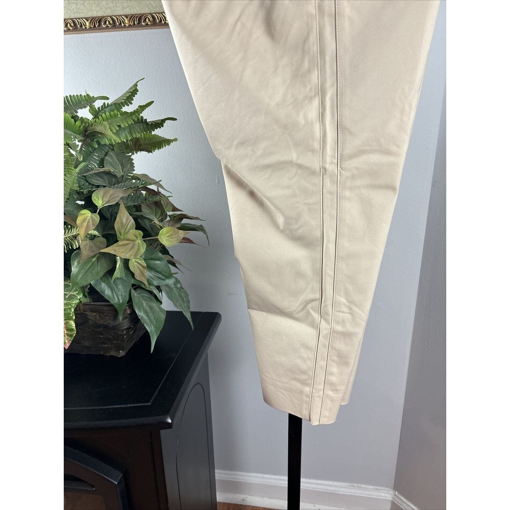 White House Black Market Women’s Tailored Pants Beige Size 14 Slim Ankle Pockets - Picture 9 of 14